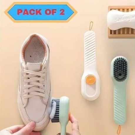 Liquid Dispenser Shoe Cleaning Brush | One-Press Soap Brush for Shoes, Sneakers & Sports Shoes.