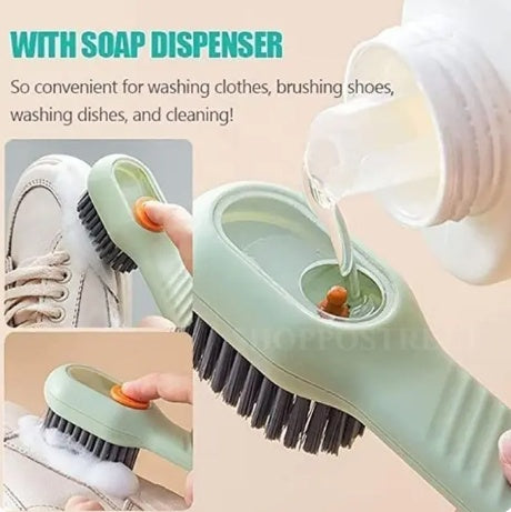 Liquid Dispenser Shoe Cleaning Brush | One-Press Soap Brush for Shoes, Sneakers & Sports Shoes.