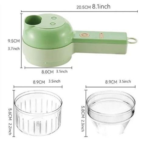 Electric Mini Food Chopper & Vegetable Cutter | USB Rechargeable Garlic, Onion & Spice Grinder with Multiple Blades.