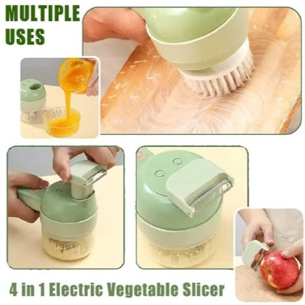 Electric Mini Food Chopper & Vegetable Cutter | USB Rechargeable Garlic, Onion & Spice Grinder with Multiple Blades.