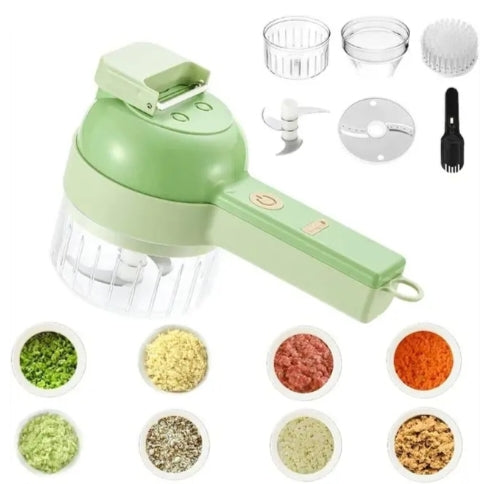 Electric Mini Food Chopper & Vegetable Cutter | USB Rechargeable Garlic, Onion & Spice Grinder with Multiple Blades.